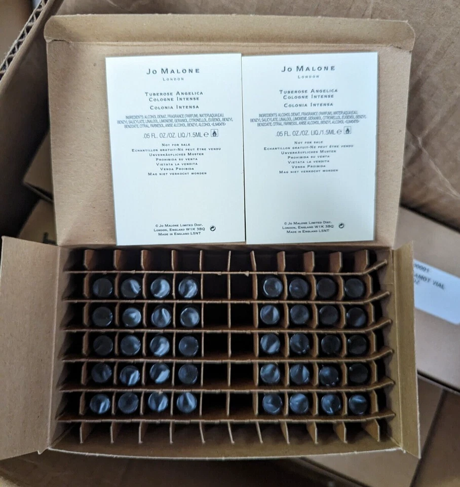 Lote de 2 Jo Malone London Tuberosa Angélica Colonia Intensa Muestra .05oz/1.5 ml Foto 2 de 2