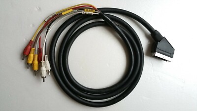 SCART to 6 RCA Audio Video Adapter Cable. Qualified Professional Flexible, 2m .