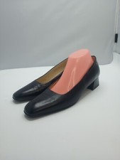 Vtg Etienne Aigner CLASSIC Women's Black Matte LEATHER 2.5" Heels Pump 10N Spain