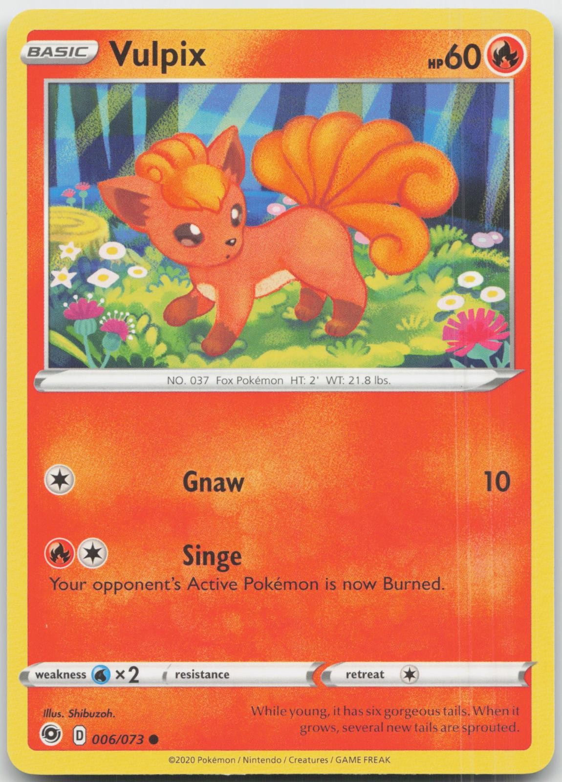 Vulpix 006/073 Common Champion's Path Pokemon Near Mint