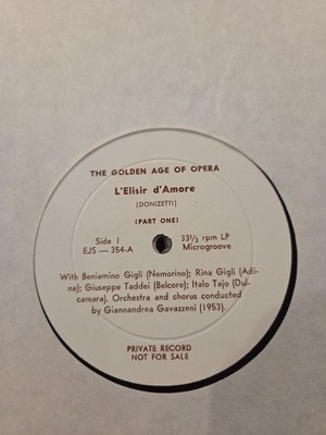 LP L'Elisir D'Amore - Donizetti - Gigli - Rina Gigli - Taddei - Tajo - 1953