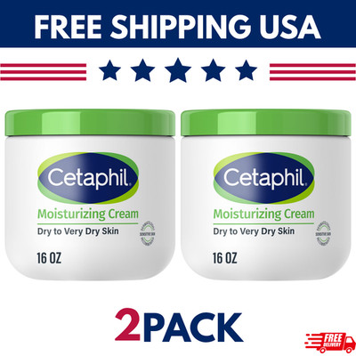 Cetaphil Moisturizing Cream 16 oz Very Dry Sensitive Skin Face & Body   2 Pack