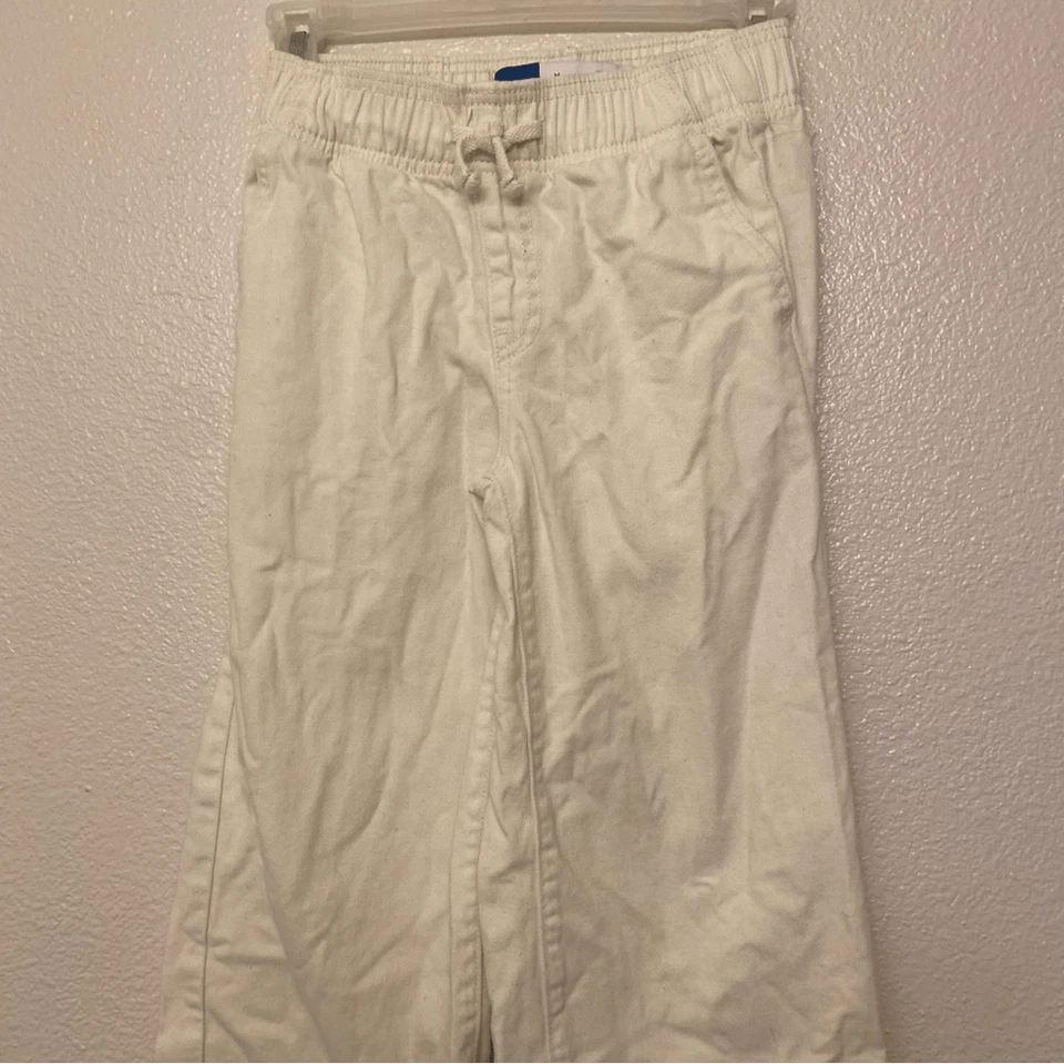 Старый темно-синий высокая талия мешковатые широкие ноги Pull-on белый джинсовой ткани хлопок джинсы брюки M 8 - Изображение 3 из 4