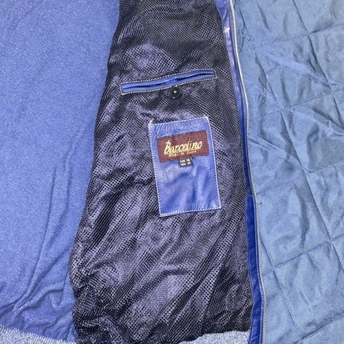Rare Vintage Leather Knit Cardigan Barcelino Torras Made in Spain US Size 46 - Picture 10 of 13