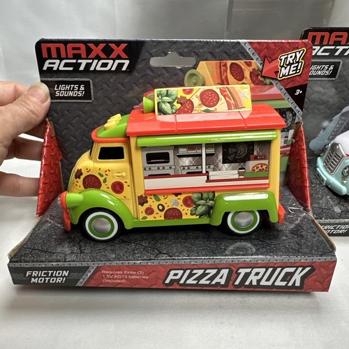 4 Maxx Action Pretzel Pizza Cupcake Dumpling Truck Friction Motor Light ...