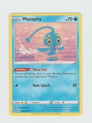 Pokemon TCG Manaphy SWSH: Brilliant Stars Set 041/172 Regular Holo 2022