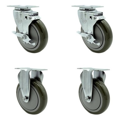 Cambro UPCS400CK Ultra Pan Carrier Caster with 2 Rigid Replacement Set - SCC