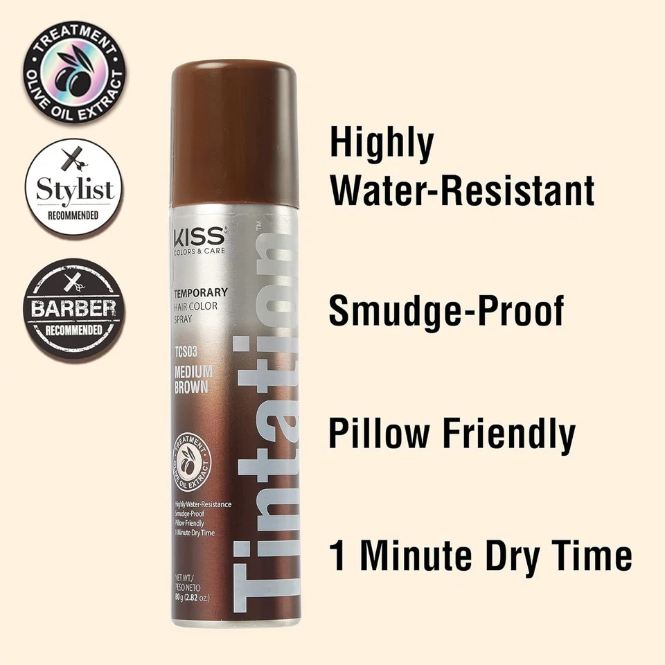Tintation Temporary Color Spray Medium Brown 2.82 Ounce (Pack of 2)