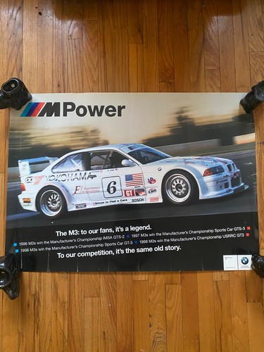 RARE BMW M Power M3 Original Poster 35x25 1/2 - FAST SHIPPING 🚛💨
