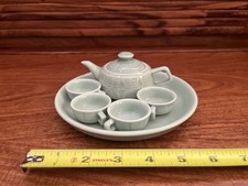 Miniature Celadon Chinese Yixing Porcelain Tea Set