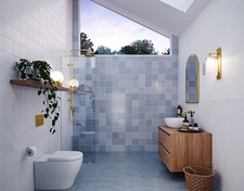 Glass Warehouse GW-SFP-22.5 Vela 78"H x 22-1/2"W Shower Screen - Brass