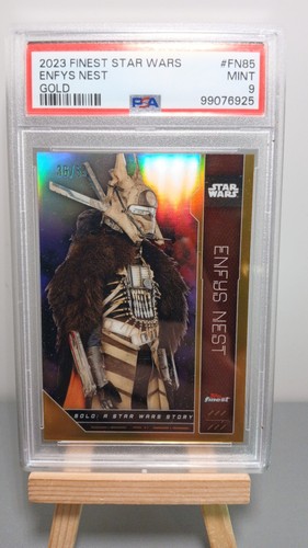 Enfys Nest 2023 Topps Finest Star Wars Gold Refractor #85 36/50 PSA 9 MINT SOLO