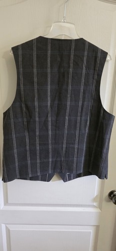 Joseph Abboud Vest L Classic Gray Striped Herringbone Classic Business Casual - Picture 2 of 5