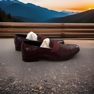 calvin klein bernard formal dress shoe Men’s Loafer, Bordeaux Red Patent 600, 11M Black Dresses