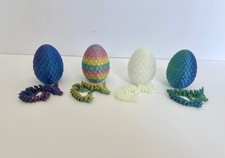 3D Printed Dragon Eggs 4PCS, Articulated Crystal Animal Fidget Toys for Kids