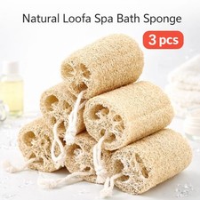 3pcs Natural Loofah Sponge Exfoliating Bath Shower Body Scrubber Kitchen