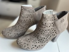 Tamaris Stiefeletten Boots Grau Leder Damen Gr. 37