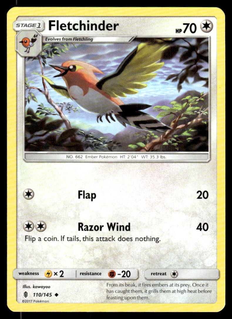 Fletchinder 110/145 Uncommon Guardians Rising Pokemon NM