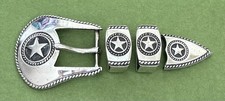 VTG 1  Fit RDM Randall Moore 4 Pc Texas Star Sterling Silver Ranger Belt Buckle