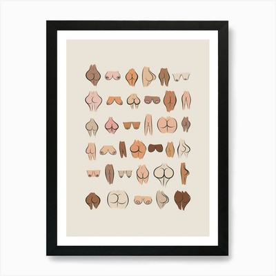 Alle Formen und Größen Titten und Penner gerahmtes Wandbild Poster Leinwanddruck Bild