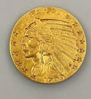1909 D US $5 Gold Indian Coin .24187AGW cleaned L24839
