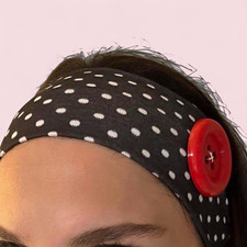 Polka Dot Button Headband 