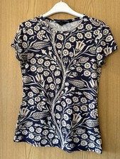 Women’s Ted Baker Navy Floral Top Size O/ Uk 6 Excellent Condition