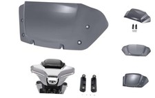 10" Wave Windshield Windscreen Wind Splitter Compatible for Harley Dark Smoke