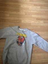 Marvel Spider-Man Men's y2k Graphic Collage Pullover Sweatshirt Gray Size S