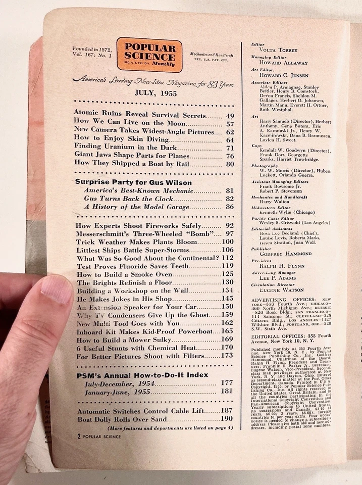 1955 Jul POPULAR SCIENCE Living on the Moon SURVIVING ATOMIC WAR Fireworks MORE - Image 4 of 4