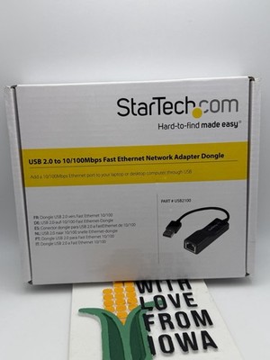 StarTech - USB 2.0 to 10/100 Mbps Fast Ethernet Network Adapter Dongle - NEW