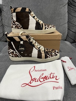 Christian Louboutin Rantus Orlato Flat Real Fur Dyed Calf Women s Sneakers Sz 40