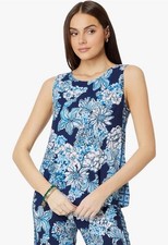 NWOT Lilly Pulitzer women Iona Size XXS Back Buttons Low Tide Navy Bouquet Blue