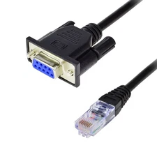 RJ45 to RS232 DB9 9-Pin Serial Port Female to RJ45 Cat5 Ethernet LAN Console