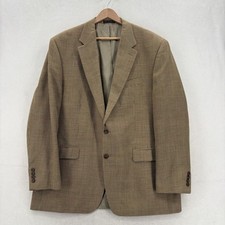 Lauren Ralph Lauren Blazer Mens 48L Brown Check Silk Wool Sport Coat Jacket