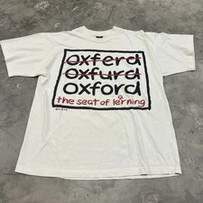 Vintage 1980s Single Stitch Oxford University T-Shirt XL Premium Screen Stars