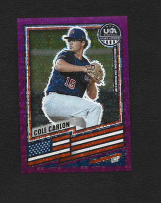 2026 Panini USA Baseball Stars & Stripes Cole Carlon Purple Disco Prizm 90/99