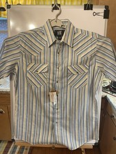 Rock Creek Ranch Men s SS Western Pearl Snap Stripe Shirt Size L - New w/Tags