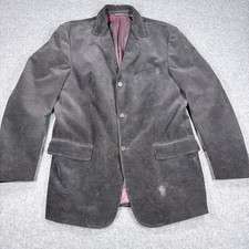 Polo Ralph Lauren Mens Corduroy Blazer Charcoal Grey 3 Button Sport Coat Large