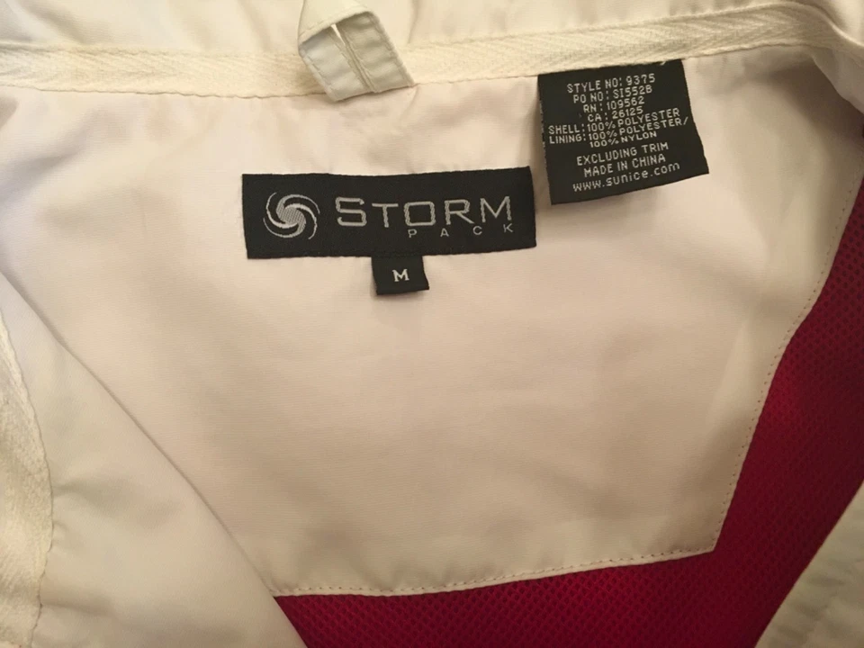 Chaqueta cortavientos Sunice Storm Pack 1/4 cremallera mediana roja/blanca suéter de golf para damas Foto 4 de 4