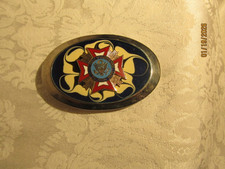Vintage VFW Veterans of Foreign Wars Blue White Background Belt Buckle