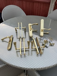 Job Lot Brass Coloured scroll Door Handles Very Heavy