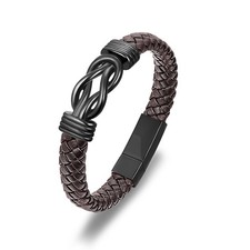 Urn Bracelet for Ashes Leather Cremation Bracelet for Human Ashes Stainless S...