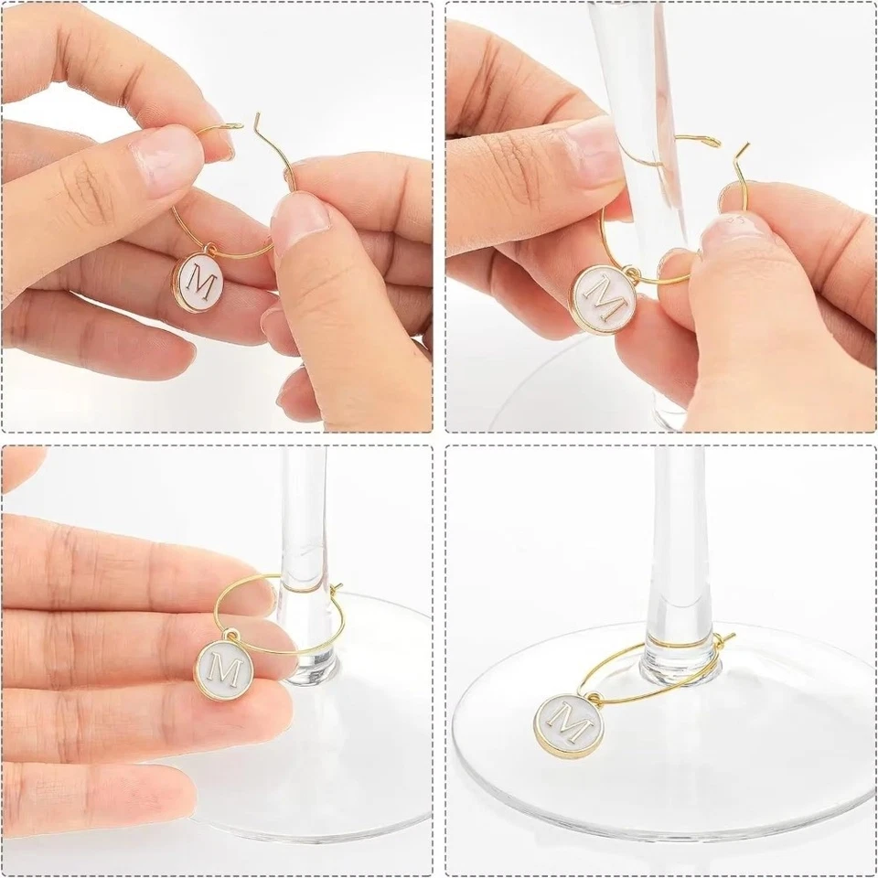 26Pcs Metal Wine Glass Charm Rings Wine Glass Hoops  Wedding Party Decor - image 4 of 4