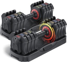 1x 2x Adjustable Dumbbell Set 5 in 1 Free Weights Set for Body Building Training