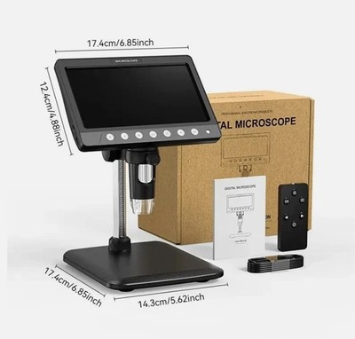Digital Mikroskop 7'' LCD 1200X 1080P Videorecorder Kamera für PCB