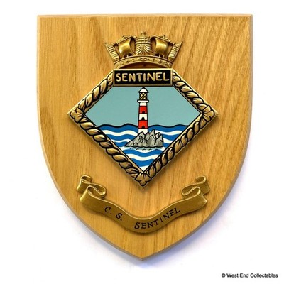 CS Sentinel Kabelschicht Telegraph Schiff Leuchtturm Welle globale Plakette Schild C