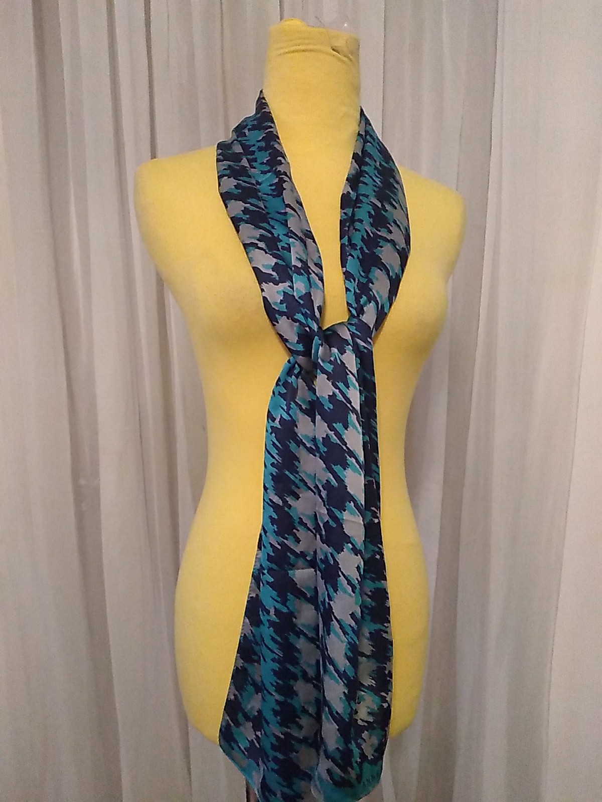 Anne Klein Scarf Rectangular Abstract Print Blue … - image 2