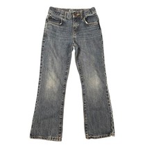 The Childrens Place Boys Bootcut Jeans Medium Wash Blue Size 7 Adjustable Waist