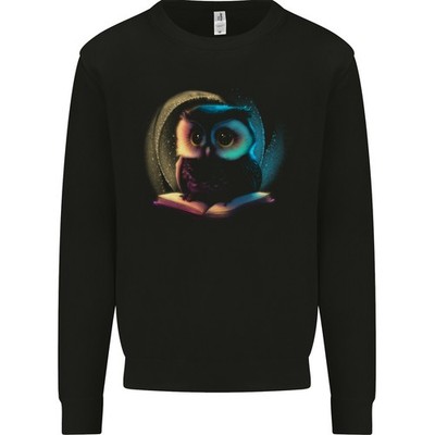 Eule Lesen Ein Buch Bücherwurm Leser Herren Sweatshirt Pullover